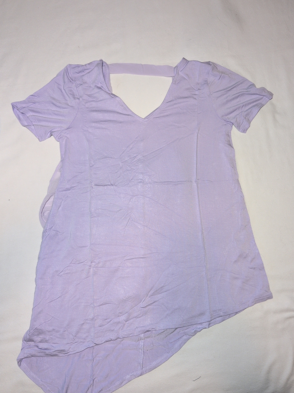 Lisa Rinna Collection Lavender V-Neck Short Sleeve Tunic